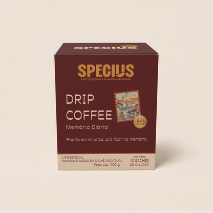 Drip Coffee SPECIUS | Linha: Memória Diária | Sul de Minas – 10 sachês
